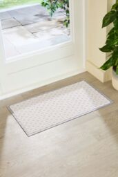 Artsy Mats Dots & Lines Neutral Indoor Outdoor Doormat (70 x 40cm) in Beige - Size: 40 cm x 70 cm