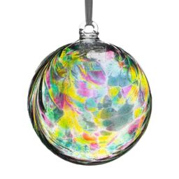 Sienna Glass 10cm Friendship Ball Feather Design Hummingbird in Light Green - thumbnail 5