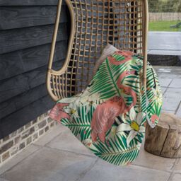 Benjamin Tate Design palm leaves Designer Blanket in Natural - Size: 120 cm x 150 cm - thumbnail 3