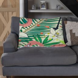 Benjamin Tate Design palm leaves Designer Blanket in Natural - Size: 120 cm x 150 cm - thumbnail 2