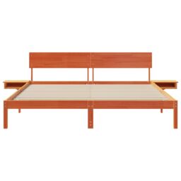 Berkfield Home with Headboard Wax brown 200 x 200 cm Solid pine wood - thumbnail 6