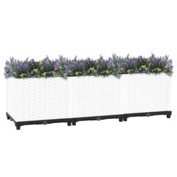 Berkfield Home Raised Bed 120x40x38 cm Polypropylene in White - Size: 120 x 40 x 38 cm - thumbnail 3