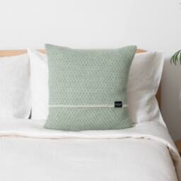 Native Natural Hoop Green Wool Cushion 45x45cm - Size: 45 cm x 45 cm