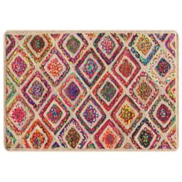 Berkfield Home Rug Washable Multicolour 160x230 cm Anti Slip - Size: 100 cm diameter - thumbnail 2