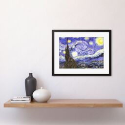 Artery8 Old Master Painting Van Gogh Starry Night Star Sky Swirl Brushstrokes Post Impressionism Print Framed Wall Art Print Picture 12X16 inch - thumbnail 2