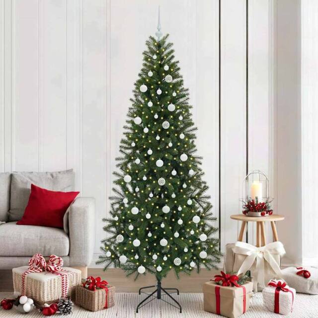 Berkfield Home Artificial Christmas Tree with 300 LEDs Green 210 cm PE & PVC - image 1
