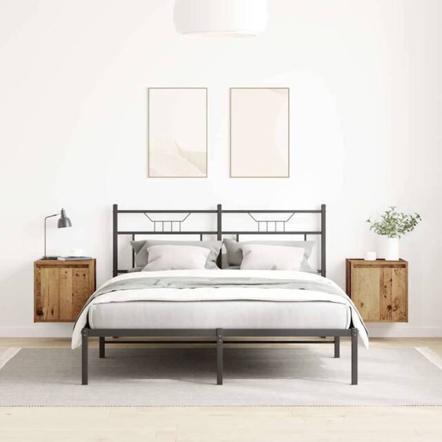 Berkfield Home Durable Wall-Mounted Bedside Cabinets 2 pcs Old Wood 38x34x40 cm in Brown - Size: 38 x 34 x 40 cm - image 1