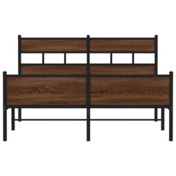 Berkfield Home Bed Frame without Mattress Brown Oak 140x200 cm Engineered Wood - thumbnail 4