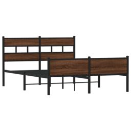 Berkfield Home Bed Frame without Mattress Brown Oak 140x200 cm Engineered Wood - thumbnail 3