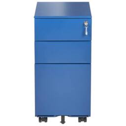 Wyld and Coco Blue Steel Mobile Lockable Locker 3 Adjustable Shelves Castors - thumbnail 6