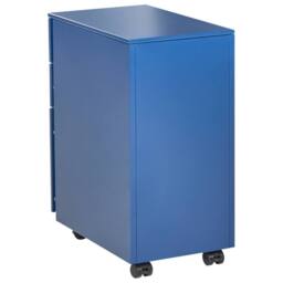 Wyld and Coco Blue Steel Mobile Lockable Locker 3 Adjustable Shelves Castors - thumbnail 7