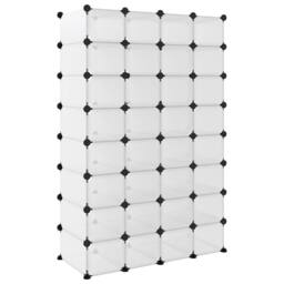 Berkfield Home Shoe Rack Transparent 93x36.5x140 cm PP in Clear - thumbnail 5