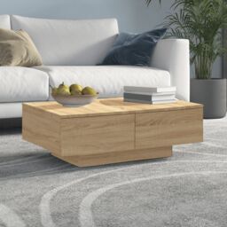 Berkfield Home Coffee Table Sonoma Oak 90x60x31 cm Engineered Wood in Brown - Size: 90 x 60 x 31 cm - thumbnail 1