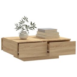 Berkfield Home Coffee Table Sonoma Oak 90x60x31 cm Engineered Wood in Brown - Size: 90 x 60 x 31 cm - thumbnail 3