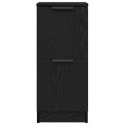Berkfield Home Modern Black Oak Sideboard - 30x30x70 cm, Made from Engineered Wood - Size: 30 x 30 x 70 cm - thumbnail 7