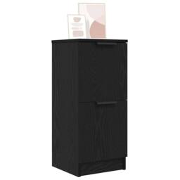 Berkfield Home Modern Black Oak Sideboard - 30x30x70 cm, Made from Engineered Wood - Size: 30 x 30 x 70 cm - thumbnail 1