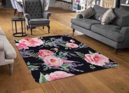 Benjamin Tate Design Watercolour Painting Of Flowers Rug in Natural - Size: Large - thumbnail 2