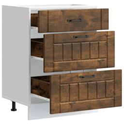 Berkfield Home Kitchen Base Cabinet Lucca Smoked Oak Engineered Wood in Brown - thumbnail 5
