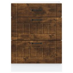 Berkfield Home Kitchen Base Cabinet Lucca Smoked Oak Engineered Wood in Brown - thumbnail 4