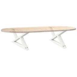 Berkfield Home Coffee Table Legs 2 pcs White 70x(30-31.3) cm Steel - thumbnail 8