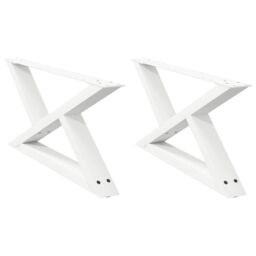 Berkfield Home Coffee Table Legs 2 pcs White 70x(30-31.3) cm Steel - thumbnail 2