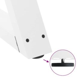 Berkfield Home Coffee Table Legs 2 pcs White 70x(30-31.3) cm Steel - thumbnail 9