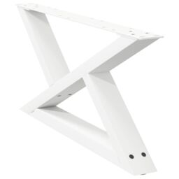 Berkfield Home Coffee Table Legs 2 pcs White 70x(30-31.3) cm Steel - thumbnail 4