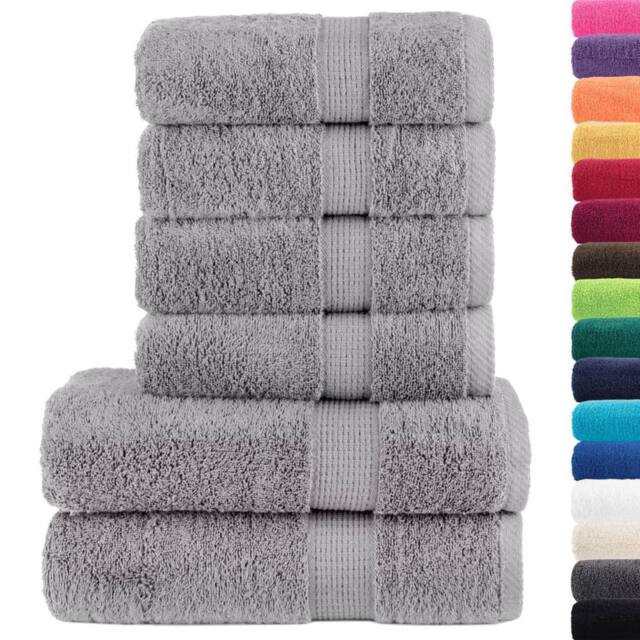 Berkfield Home 6 Piece Premium Towel Set SOLUND Grey 600 gsm - image 1