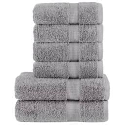 Berkfield Home 6 Piece Premium Towel Set SOLUND Grey 600 gsm - thumbnail 2