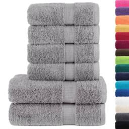 Berkfield Home 6 Piece Premium Towel Set SOLUND Grey 600 gsm - thumbnail 1