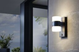 Loops 2 PACK IP44 Outdoor Wall Light & PIR Sensor Anthracite Aluminium 6W LED - thumbnail 5