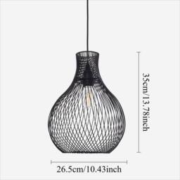 Living and Home Modern Black Iron Pendant Light Industrial Geometric Design - thumbnail 5