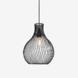 Living and Home Modern Black Iron Pendant Light Industrial Geometric Design - thumbnail 4