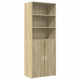 Berkfield Home Highboard Sonoma Oak 70x42.5x185 cm Engineered Wood in Brown - thumbnail 2