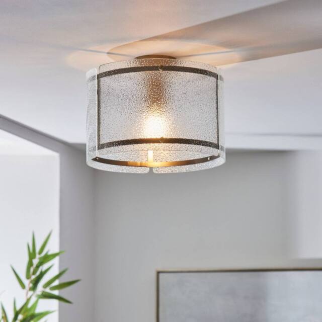 Pagazzi Traynor Clear & Antique Brass Flush Ceiling Light - image 1