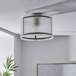 Pagazzi Traynor Clear & Antique Brass Flush Ceiling Light - thumbnail 5