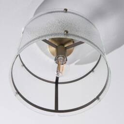 Pagazzi Traynor Clear & Antique Brass Flush Ceiling Light - thumbnail 4
