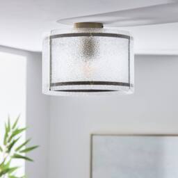 Pagazzi Traynor Clear & Antique Brass Flush Ceiling Light - thumbnail 2