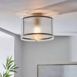 Pagazzi Traynor Clear & Antique Brass Flush Ceiling Light