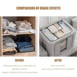 Kelvenix 1pcs 100L Folding Organizer Clothes Box F in Grey - thumbnail 4