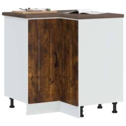 Berkfield Home Kitchen Corner Base Cabinet Kalmar Smoked Oak Engineered Wood in Brown - thumbnail 1