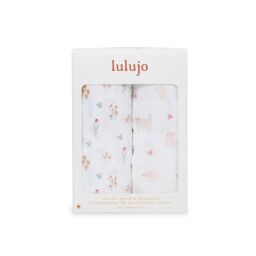 Lulujo 2-pack Cotton Swaddles - Kitty Cat / Flower Field