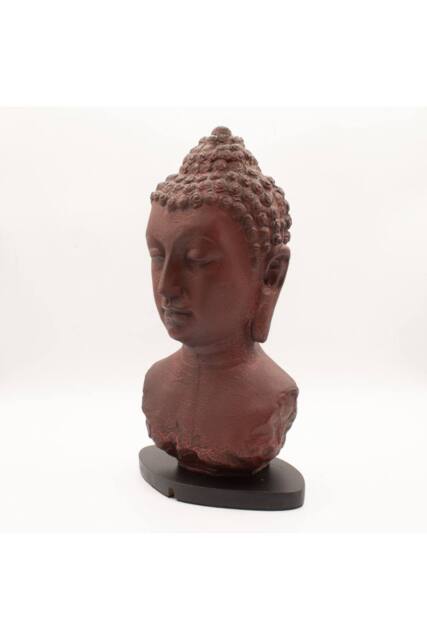 KDMD Buddha Bust Molten Lava Lamp with Oval Stand & Red Glow in Brown - image 1