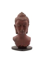 KDMD Buddha Bust Molten Lava Lamp with Oval Stand & Red Glow in Brown - thumbnail 2
