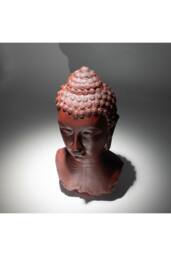 KDMD Buddha Bust Molten Lava Lamp with Oval Stand & Red Glow in Brown - thumbnail 6