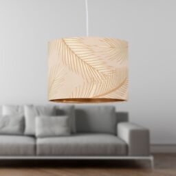 First Choice Lighting Set of 2 Tropica - Champagne Gold Detail 25cm Pendant or Lamp Shades - thumbnail 7