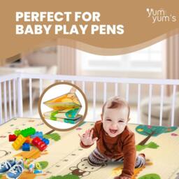 Yum Yums 200x150cm Soft Waterproof Baby Play Mat - My Animal Friends Design - Size: 200x150 cm - thumbnail 6