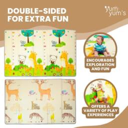 Yum Yums 200x150cm Soft Waterproof Baby Play Mat - My Animal Friends Design - Size: 200x150 cm - thumbnail 2