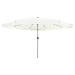 Berkfield Home Garden Parasol with LED Lights 395x245 cm Sand White - thumbnail 4