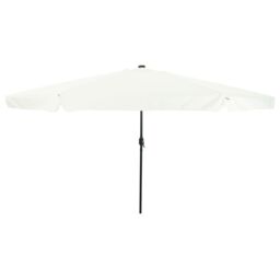 Berkfield Home Garden Parasol with LED Lights 395x245 cm Sand White - thumbnail 1